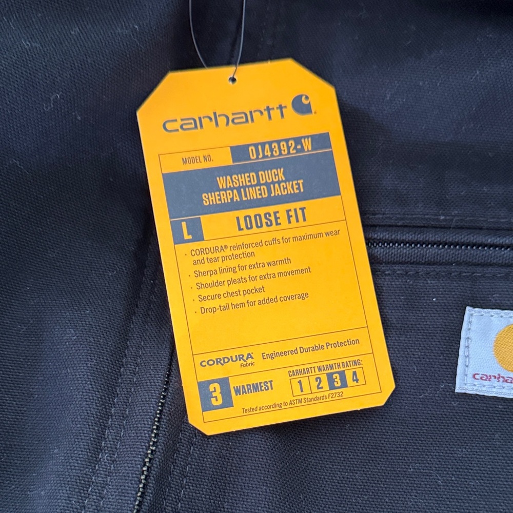 Carhartt Washed Duck Sherpa Lined Jacket - Black